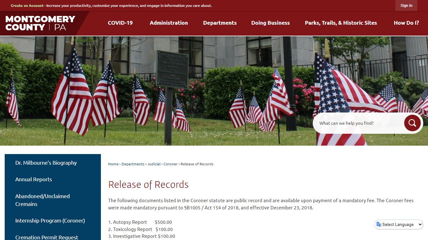 Release of Records | Montgomery County, PA - Official Website